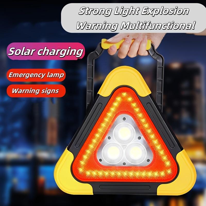 Lampă de avertizare triunghiulară solară portabilă LED Semnal de siguranță rutieră Lumini de lucru LED luminoase pentru repararea mașinilor