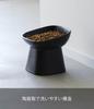 Yamazaki Jitsugyo (Yamazaki) Easy-to-Eat Height Ceramic Pet Food Bowl Diagonal Tall Black Approx. W12 X D12 X H11.5cm Tower Feed Container Water