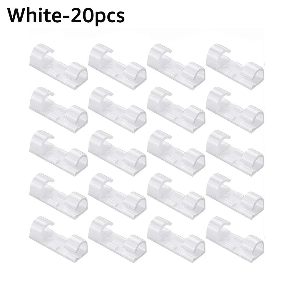 Self Adhesive Cable Organizer Clips ABS Wire Manager Cord Holder Desktop Workstation USB Charging Data Line Bobbin Winder