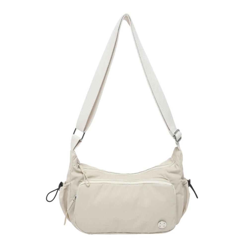 

Trendy Casual Cross Body Bag Designer Simple Nyl Shoulder Bag Lightweight Multiple Pockets Commuting Sling Bag Outdoor белый