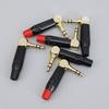 3.5mm audio male Gold-Plated Dual Channel Plug 3pole Stereo angle Earphone Welding Head DIY 90 Degree L-Shaped Bend Head Wall