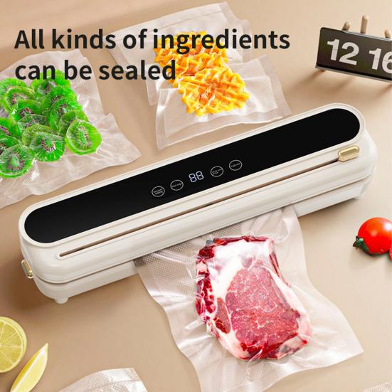 Vacuum Sealer Machine 62kPa Suction Power Digital Display Easy to Operate Compact Automatic Sealing Machine Bag Sealer