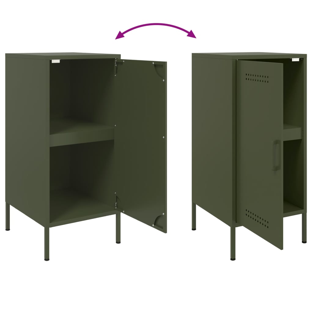 Sideboards 2 pcs Olive Green 36 x 39 x 79 cm Steel