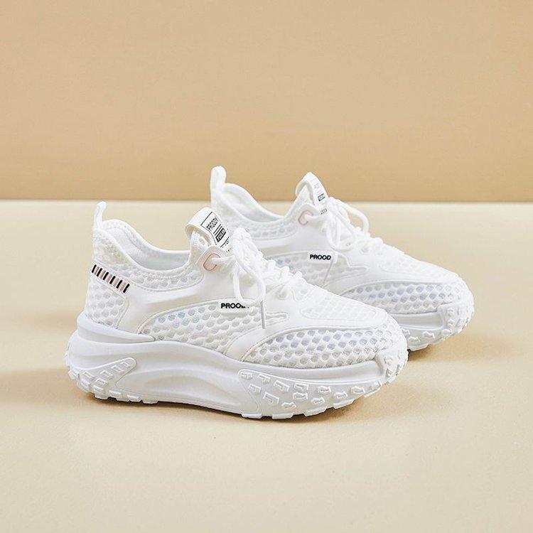 

Women s new summer breathable mesh hollow soft sole thin sports non-slip lightweight mesh shoes 35 білий