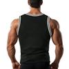Men's Knit Vertical Stripes Fitness Exercise Slim-fit I-block Color Vest