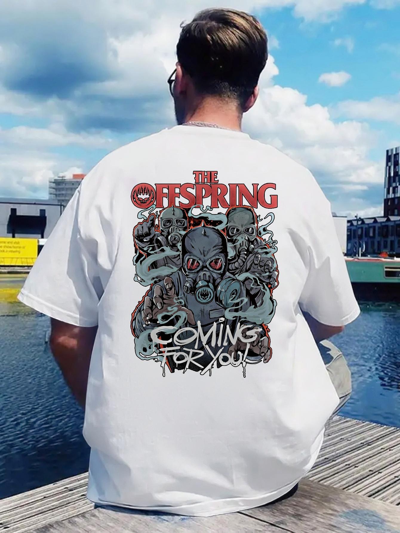 

Vintage Rock Band Graphic T-shirt - Back Print Tee with Concert Tee Style - Lightweight Breathable Polyester Shirt for Concerts L