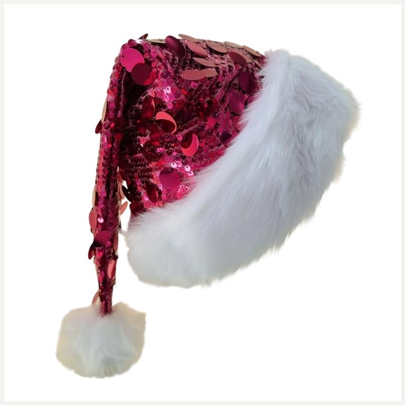 

Christmas Sequins Santa Hats Holiday Cap Fashion Winter Accessory Christmas Costume Hat For Parties And Celebrations розы красного