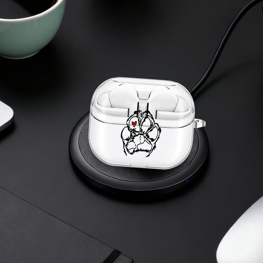 Pet Heart Paws Case For Samsung Galaxy Buds 3 FE 2 4Pro 4 Pro 2Pro Live 3Pro Clear Earphone Cases Cover With Hook