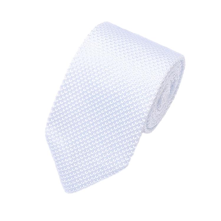 Solid Color Necktie Flexible Knitted Tie Easy Maintenances Polyester Fabric Neckwear for Work Holiday Formal Event