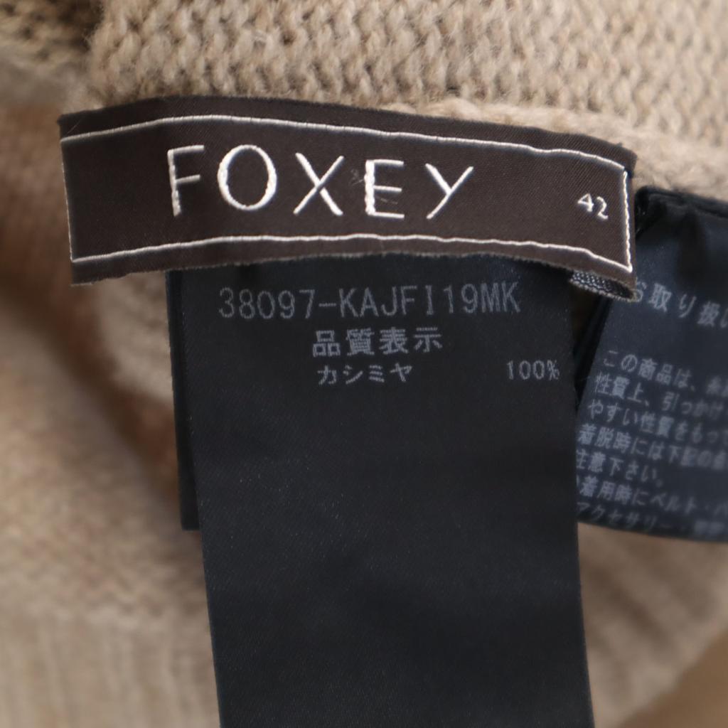 FOXEY Made In Japan 100% Cashmere Long Sleeve Short Length Knit Cardigan Women Used