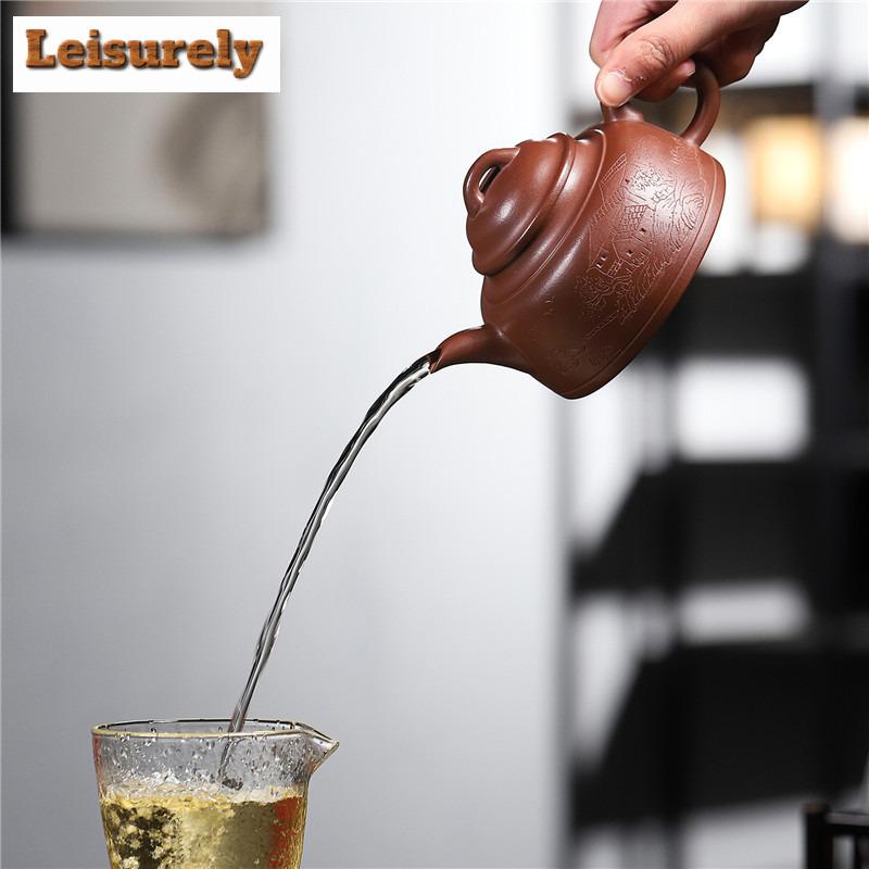 270ml Elegant Yixing Purple Clay Teapots Handmade Autumn Water Pot Raw Ore Dicaoqing Mud Kettle With Filter Chinese Zisha Teaset