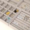4pcs Jewelry Display Tray Gray Velvet Earrings Display Dust-proof Storage Props Drawer Jewelry Storage Box