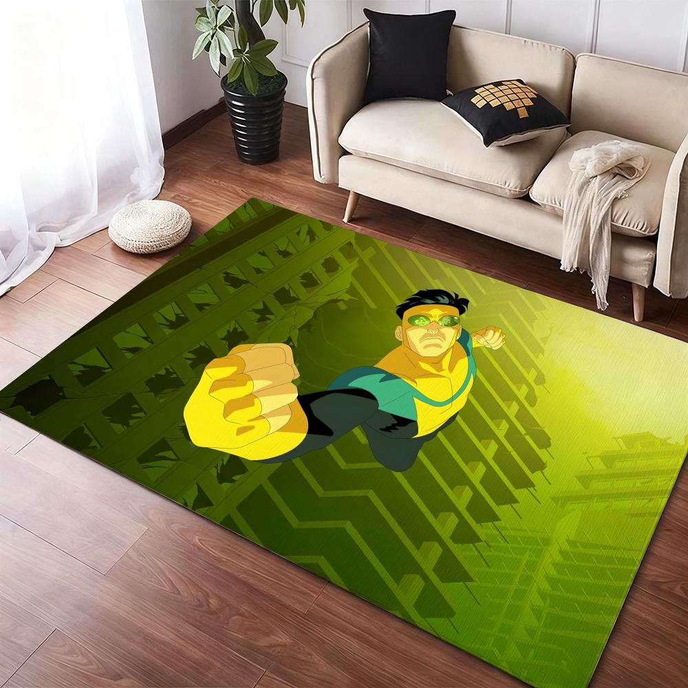 Anime L-Invincible Floor Mat Flannel Rugs Cozy Plush Thickened Soft Warm Winter Floor Mat Non Slip Living Room Home Indoor Use