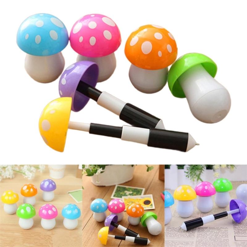 6Pcs Novelty Mushroom Ballpoint Pen Funny Writing Pen Christmas Stocking Fillers for Kid Boy Girl Christmas Party Favor