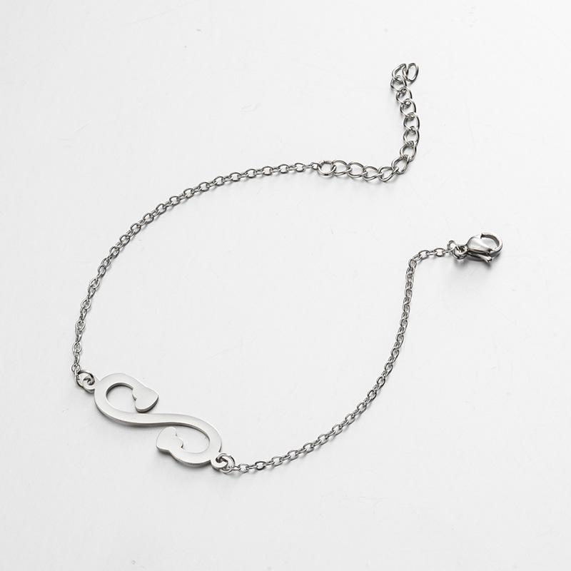 Stainless Steel Heart S-shaped Irregular Bracelet for Women