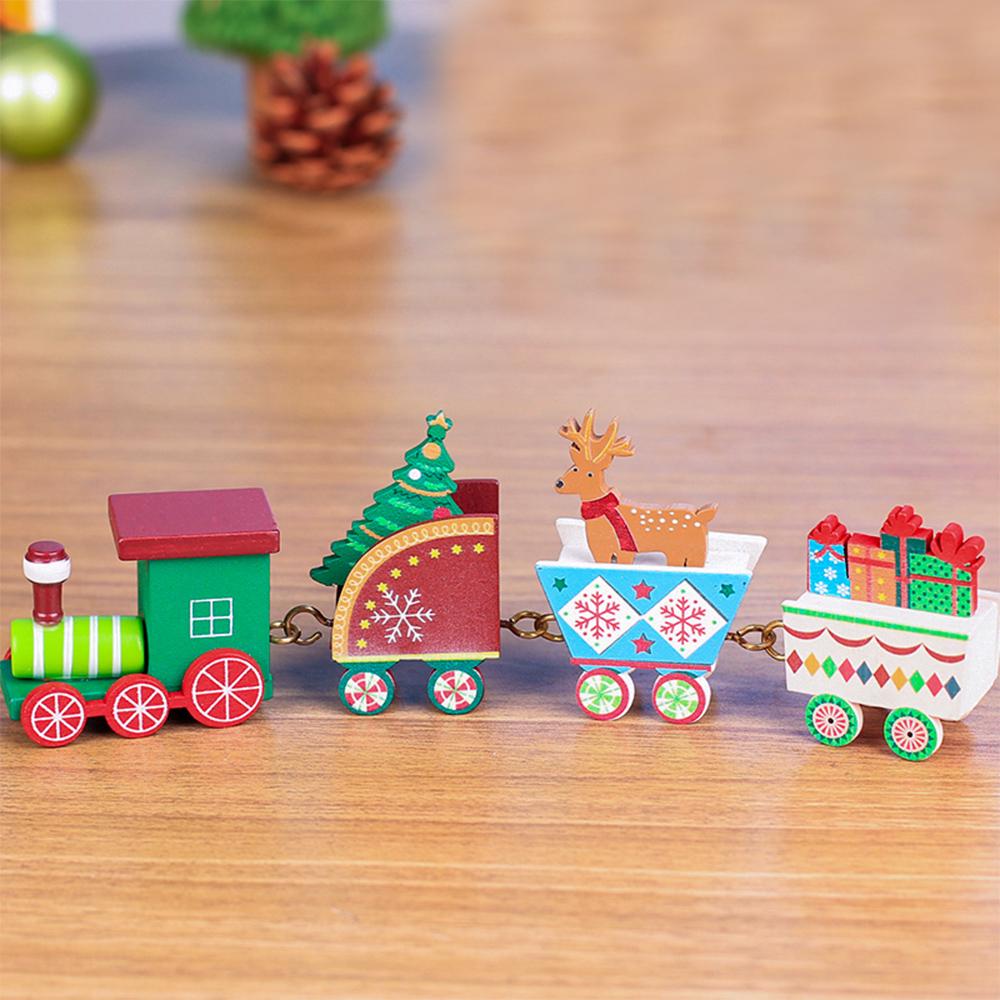 Christmas Train Toy Colorful Safe Odorless Smoother Decorative Christmas Train Ornament for Home Table Deer