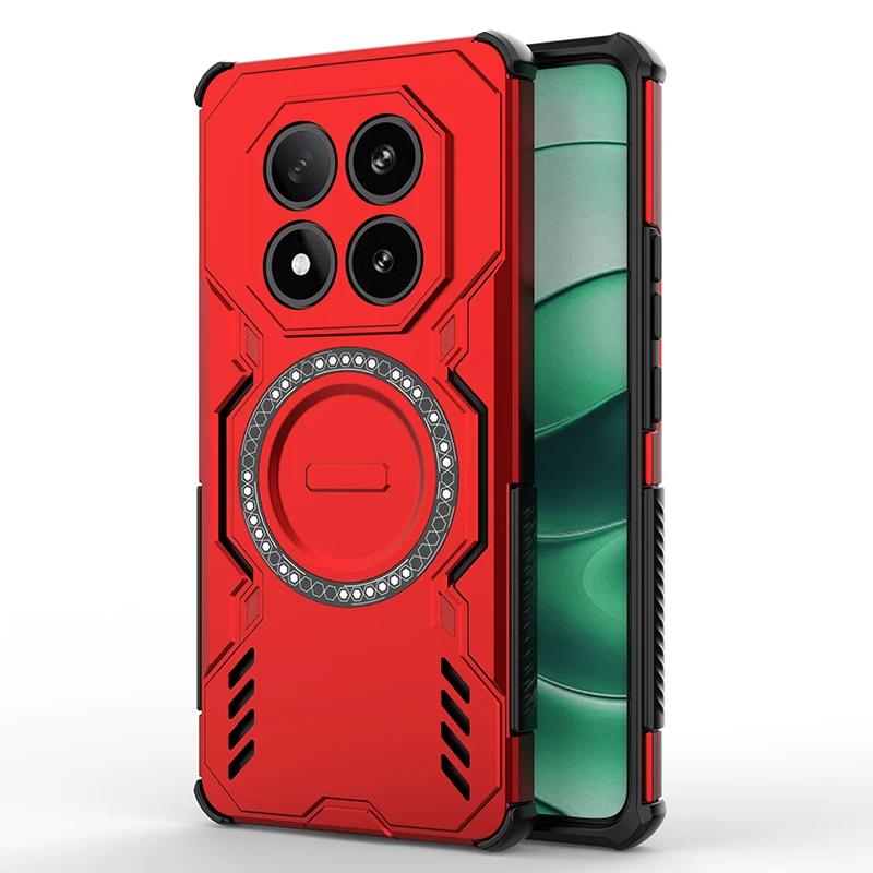 Armor Heat Dissipation Case for Xiaomi Redmi Note 14 Pro 5G 4G Magnetic Wireless Charge Cover for Redmi Note14 Pro Plus 14C Case