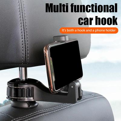 Suporte de celular oculto multifuncional 2 em 1 para carro, clipe para carro, encosto de cabeça traseiro, trava, fivela, suporte para carro