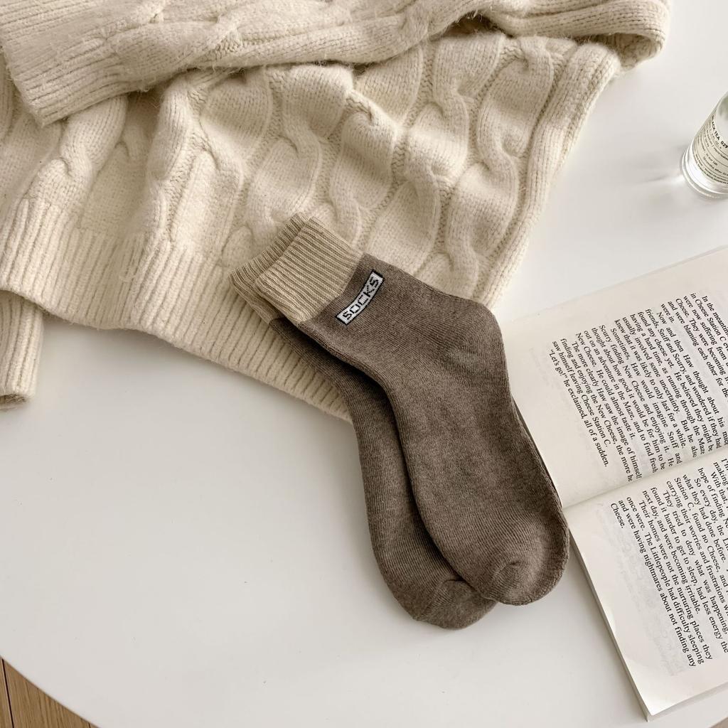 Men's Cotton Socks Winter Autumn Thickened Warm Mid-tube Socks Cotton Loop To Keep Warm Antibacterial Socks for MenWomen