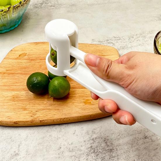 Drue- og Cherrytomat-skærer med Rustfrit Stål Kniv, Håndholdt Frugtskærer til Børns Snacks, Hurtigt Værktøj til Frugtforberedelse, Gadget til Familiekøkkenet