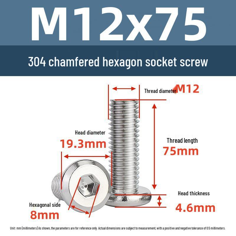 Yigu 304 Stainless Steel M2-M12 Countersunk Flat Head Hex Screw for Furniture & Cabinets