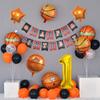 9Pcs Basketball Digital Balloon Set 22in 4D Sphere Balloons With 40 Inch Number Sports Basketball Themed Birthday Party Supplies