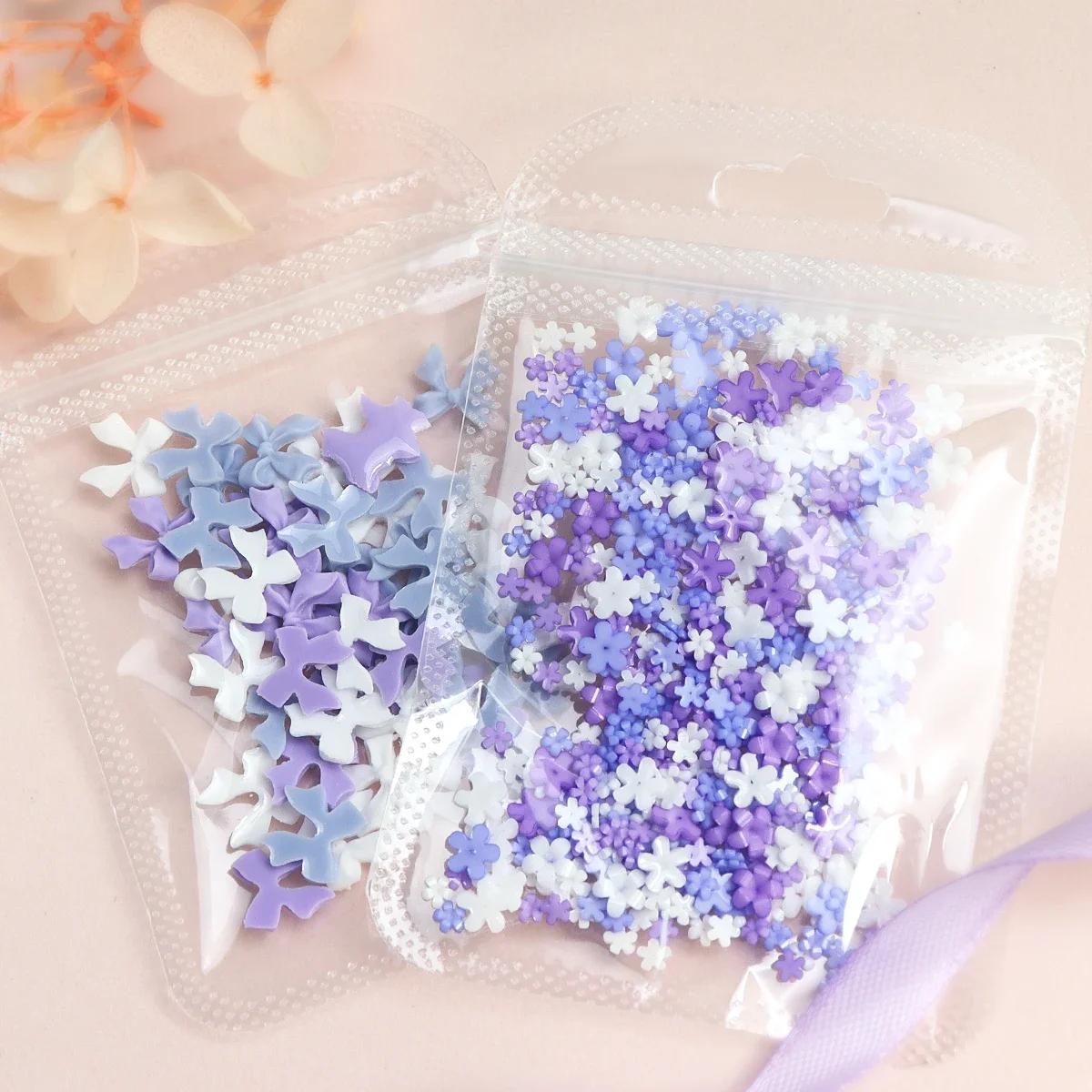 

2 сумки/компл., подвески для ногтей с цветочным бантом, каваи, розовые, белые, смоляные украшения со стразами, аксессуары для DIY, корейские детали для дизайна ногтей