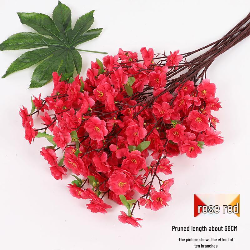 Artificial Cherry and Peach Blossom Branches for Indoor/Outdoor Decoration, Wedding Decor, Pear Flowers, Faux Silk Ceiling Rattan