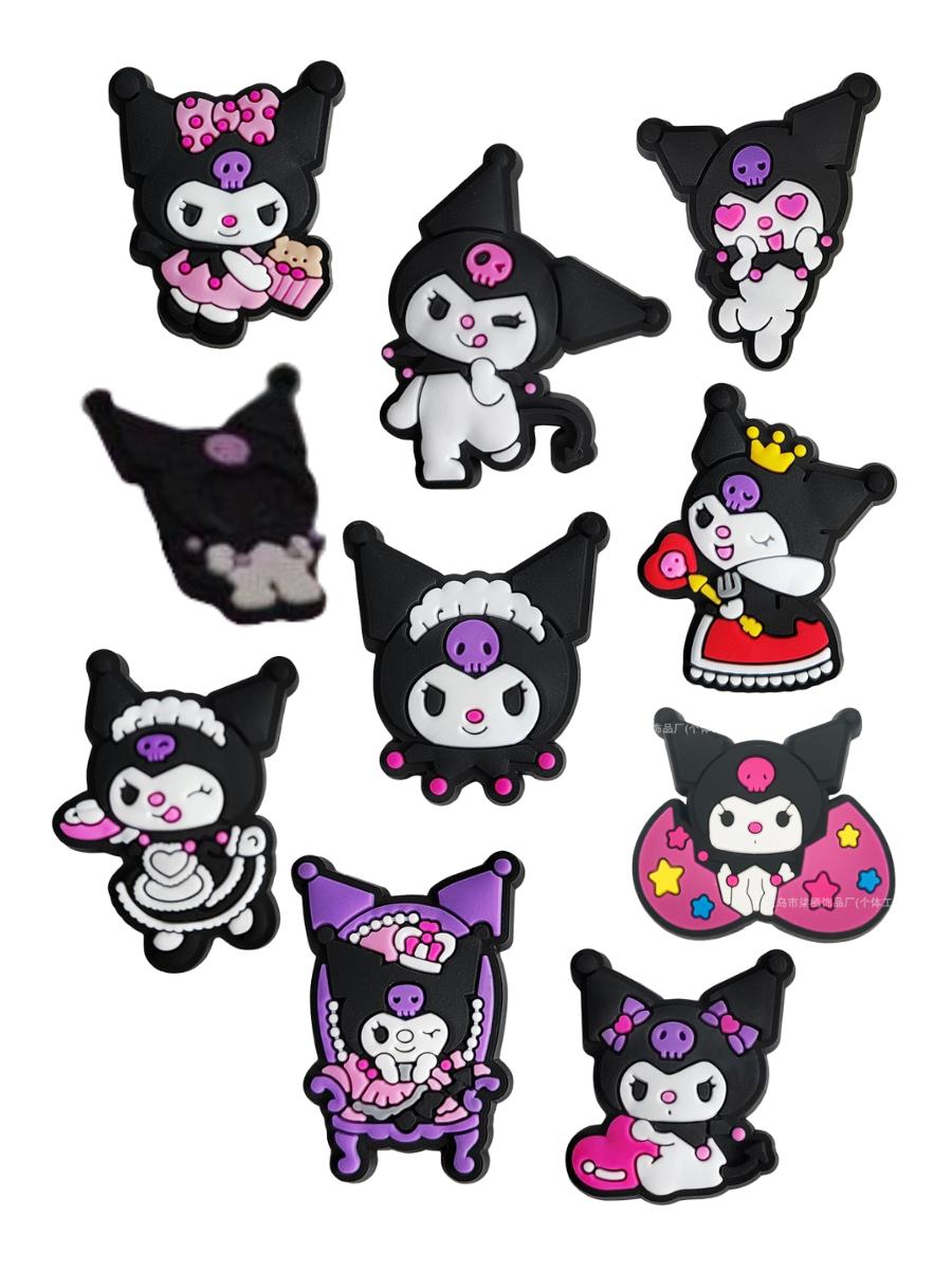 

Джибитсы Куроми Kuromi Jibbitz 10 шт аксессуары крокс украшение різнокольоровий