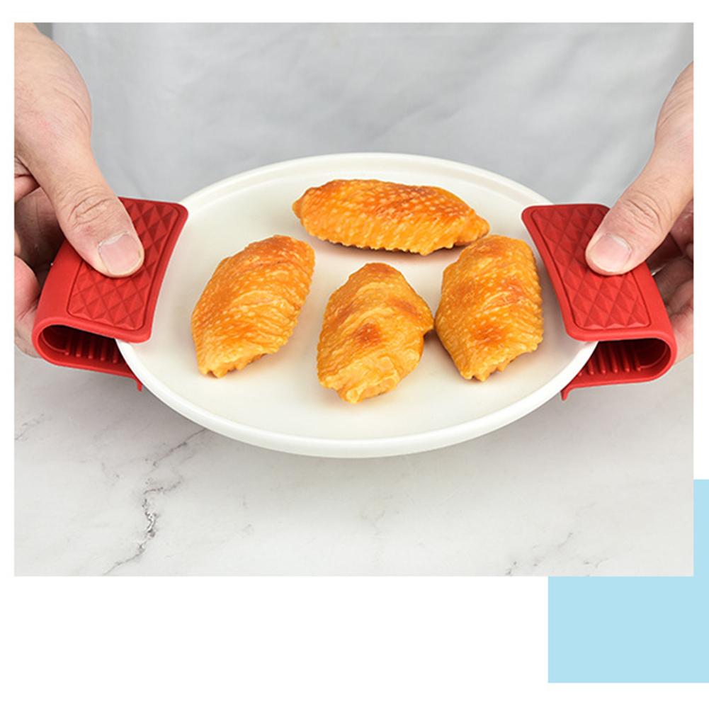 4pcs Silicone Pot Assist Handle  Covers High Heat Resistance Anti-slip Anti-scalding Washable Reusable Pot Holder Sleeves
