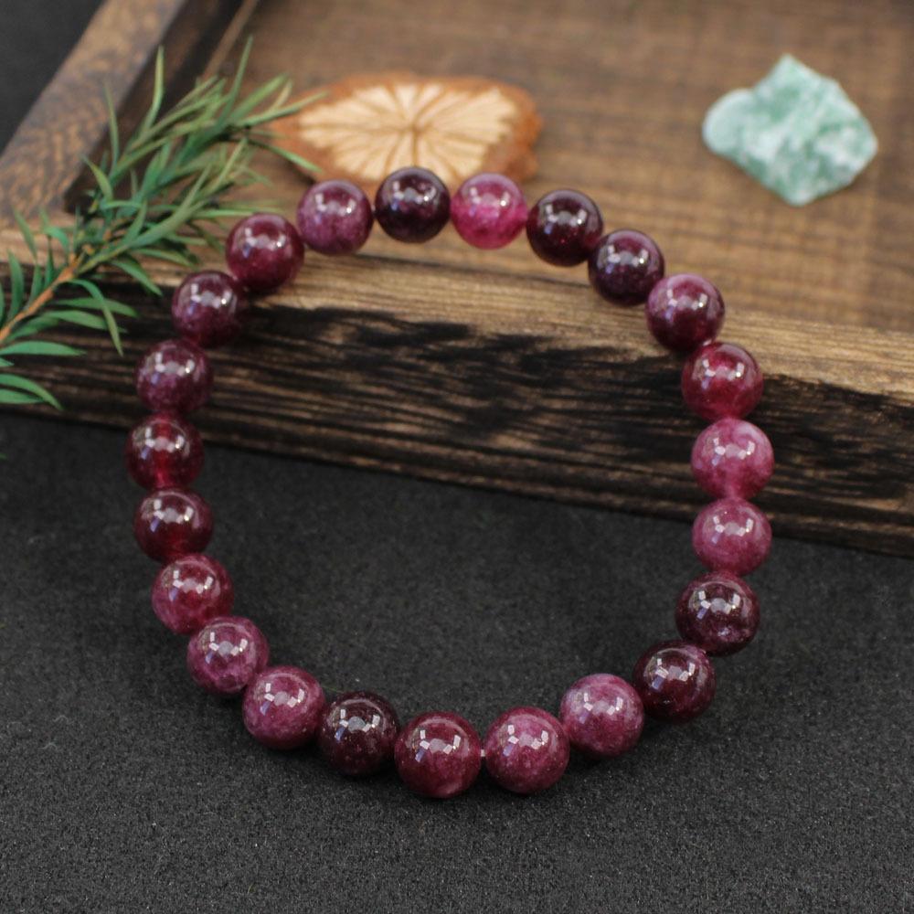 Black Glitter Stone Bracelet for Women Garnet Stone Beads Elastic Chain Bangle Men Party Jewelry Gift