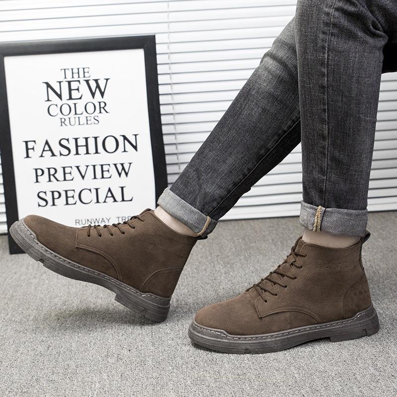 Men's Martin Boots Single Cotton New Casual Shoes Trend Student Sports Breathable High Top Versatile