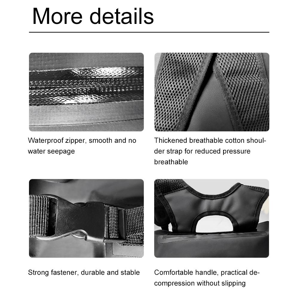 25L Waterproof Backpack Dry Backpack Large Capacity Rolltop Beach Bag PVC Swimming Backpack for Kayaking Rafting Boating