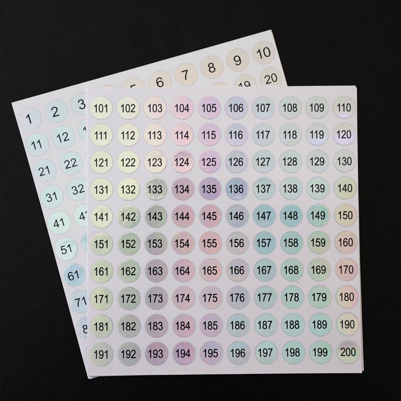 Waterproof Serial Number Label Stickers for Bottles and Nail Art (10mm)