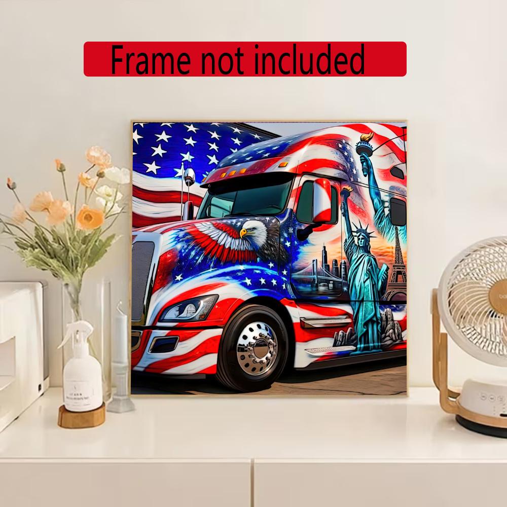 Kenworth 5D Diy Diamond Painting Round Diamond Diy Frameless Holiday Artwork Suitable For Home Office Wall Decoration