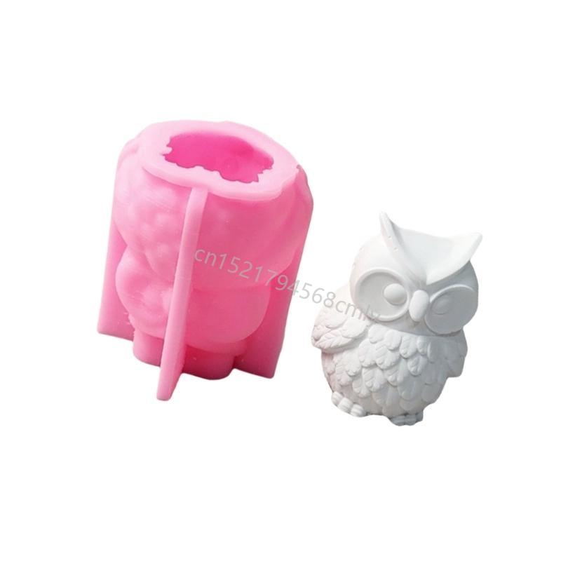 Owl Figurine Silicone Molds for Epoxy Resin Soap Making Cement Gypsum Silicone Molds for Handmade Craft 6XDE