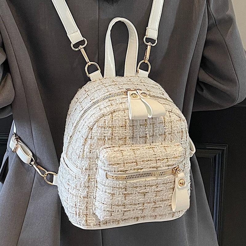 Korean version of college style mini backpack women's new retro commuter small backpack niche student class schoolbag