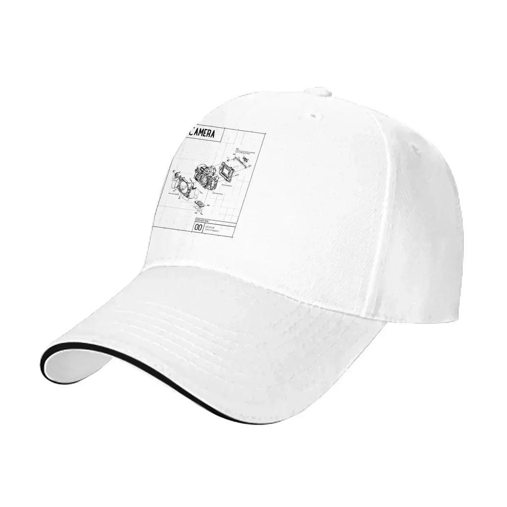 Exploded View Baseball Caps Peaked Cap Photographer Camera Patent Sun Shade Hats for Men Women