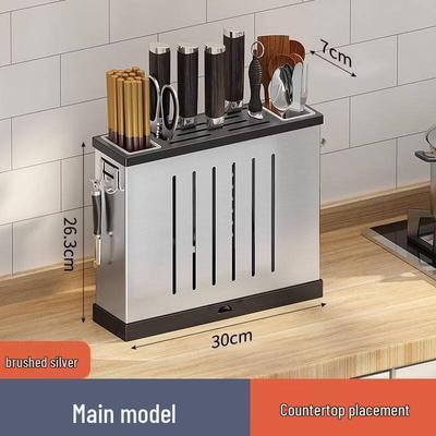 Countertop Stainless Steel Knife and Utensil Organizer