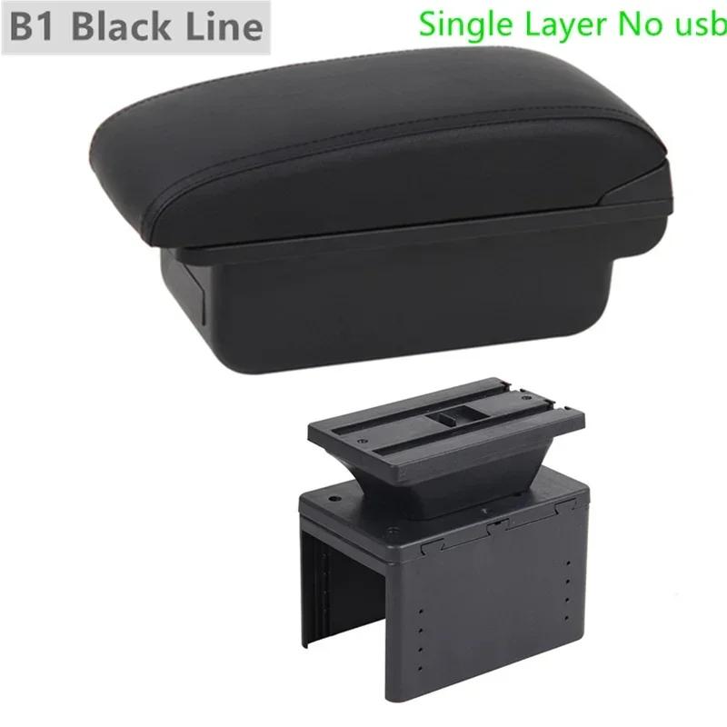 Armrest Box for Fiat Grande Punto for Fiat Punto Car Armrest Box Central Storage Box Interior Retrofit with USB B1 Black Line