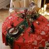 Hochwertige Weihnachts- und Neujahrs-Rundtischdecke für Ess- und Kaffeetische
