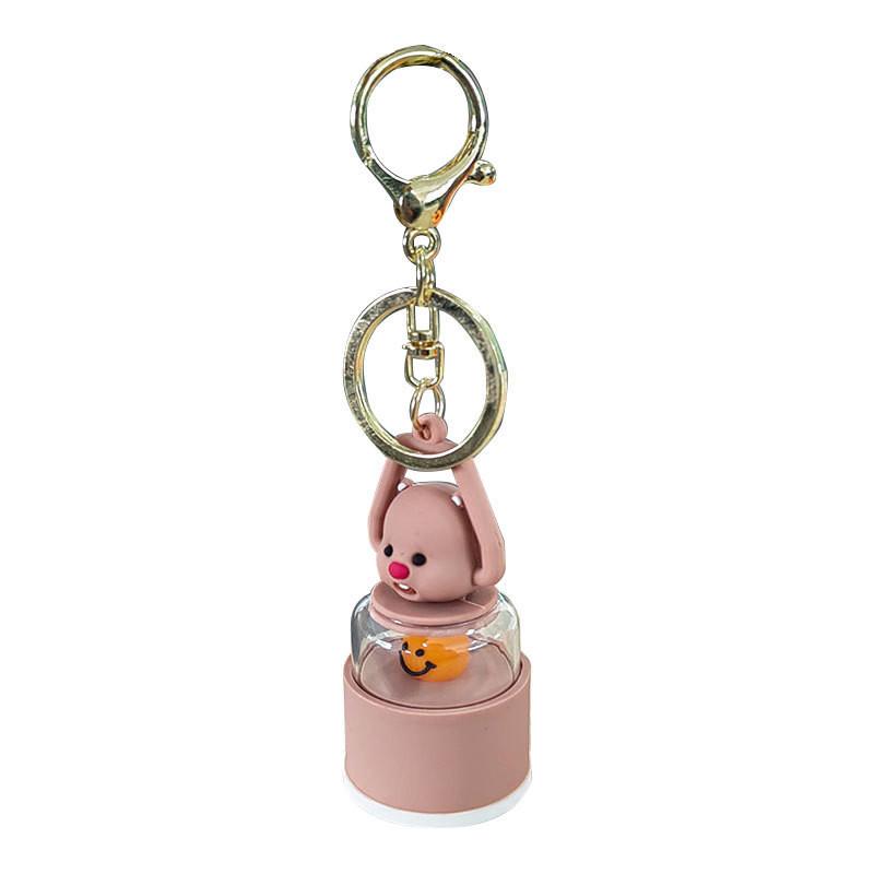 Adorable Beaver Night Light Keychain Cartoon Silicone Keyring Cute Gift Accessory