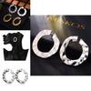 Popular Women's Alloy Round Hoop Earrings With Geometric Elements Gold And Silver