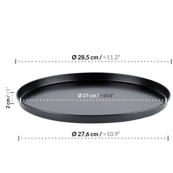 Moules À Pizza - GRIZZLY - Lot De 2 - Anti-adhérent - Acier Au Carbone - 28 Cm