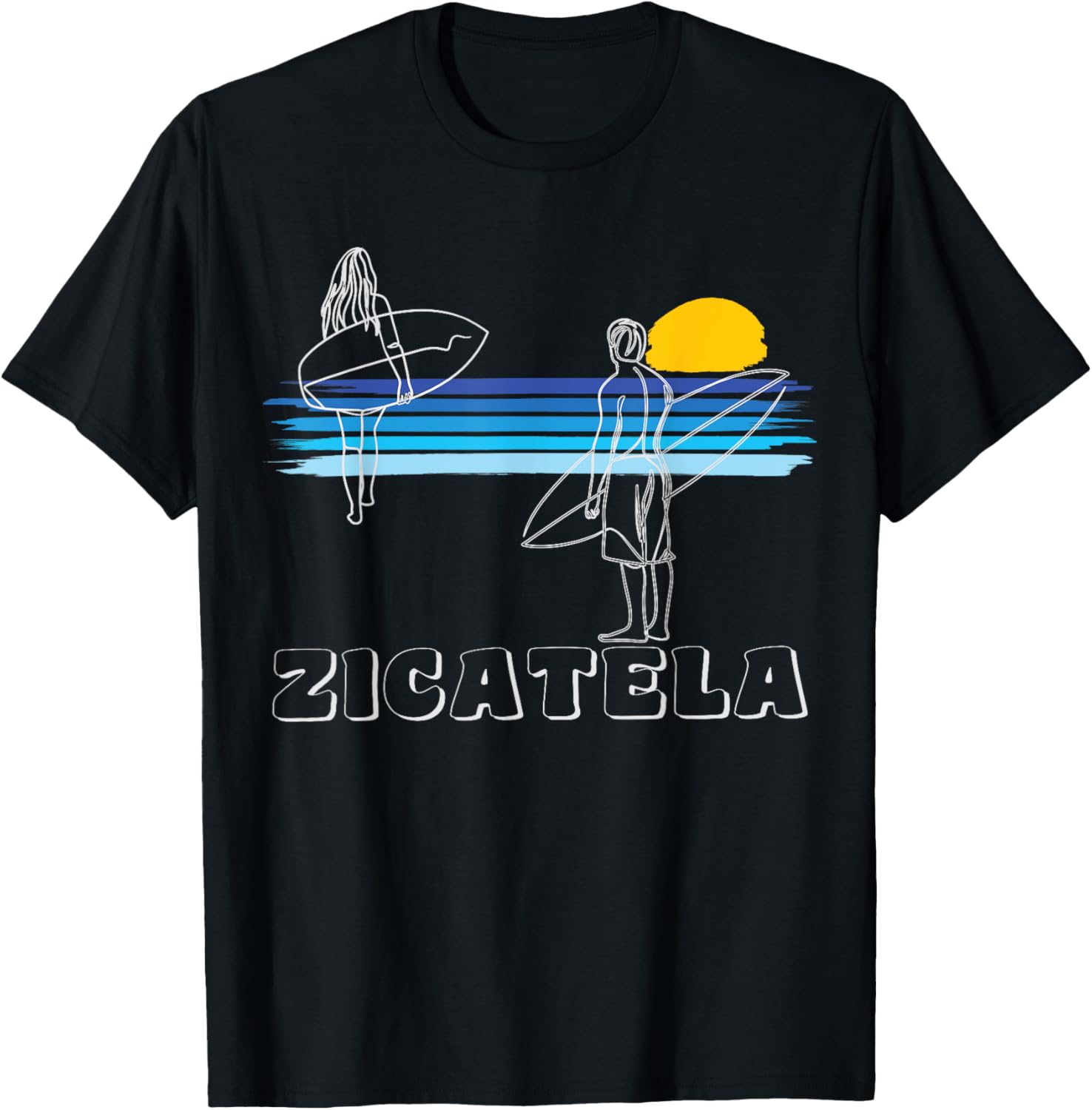 Zicatela Surfing Beach Surf Guy Girl T-Shirt S разноцветный