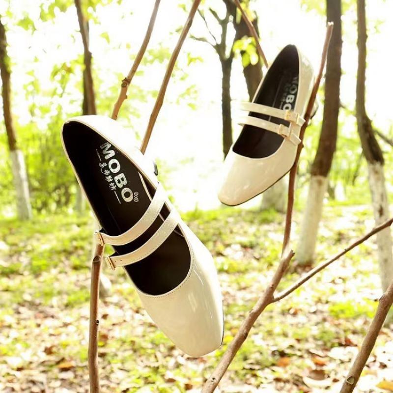 

Spring new Mary Jane women s shoes retro square head small red shoes thick heel British students one-word buckle single shoes tide 35 абрикосовый