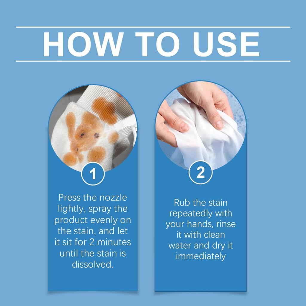 Effective Stain Remover Fabric Stain Remover Spray 100ml Stain Yellow Removal Dust Bleached Decontamination Treater Spray