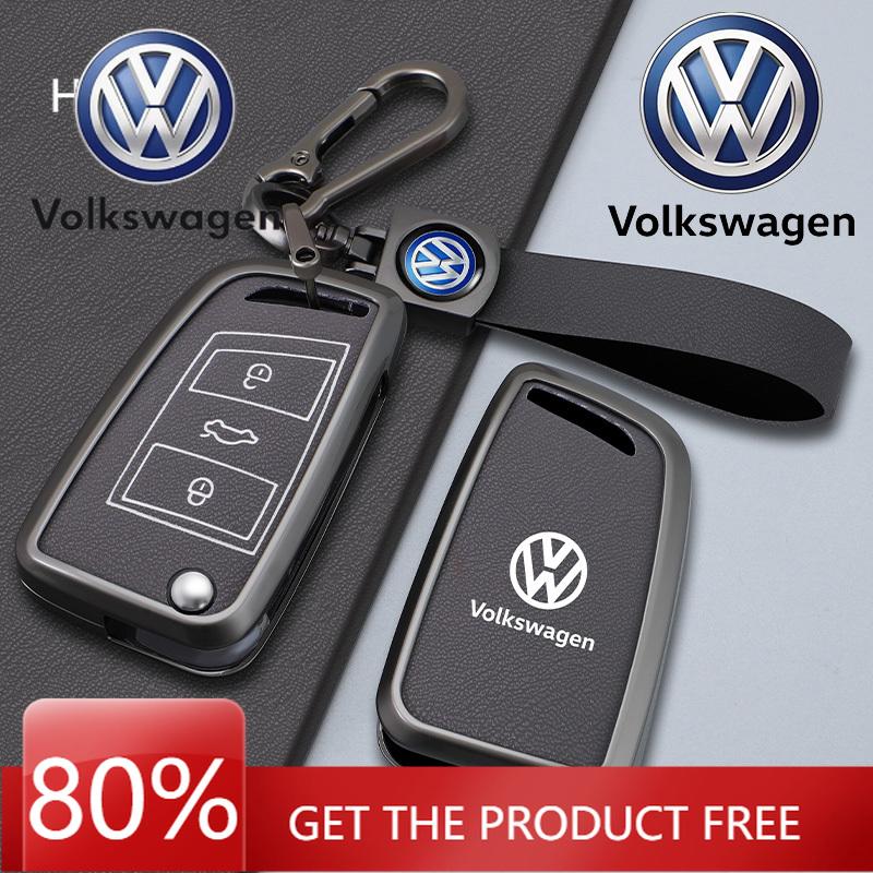 Für VOLKSWAGEN VW Zinklegierung Leder Auto Smart Fernbedienung Schlüsselhülle Abdeckung Schutzhalter Schale für VW Volkswagen Passat 2017 Schlüsselanhänger
