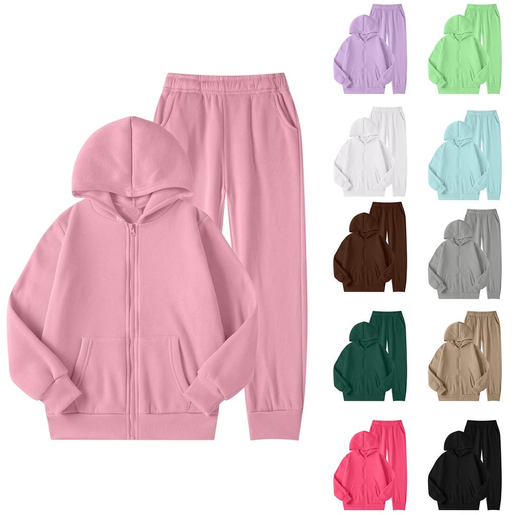 Children's Casual Fashion Hooded Pullover, Printed Loose Hoodie And Casual Pants Two-piece Set
