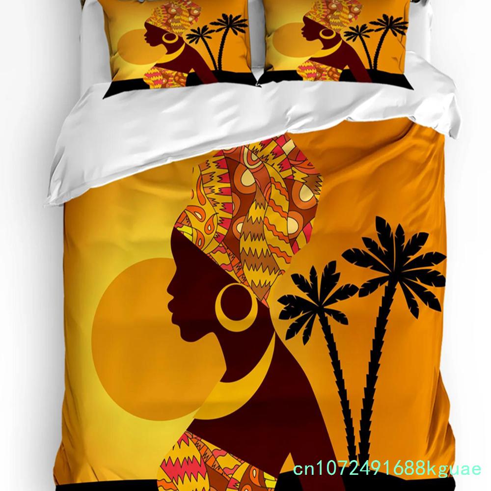Africa Silhouette Elephant Giraffe Duvet Cover 3pcs Bedding Set Home Textile Quilt Cover Pillowcases Room Bedding Set No Sheet